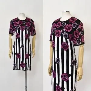 Jas Jas Designs | Dresses | 98s Sequin Rose Floral Striped Beaded Jas ...